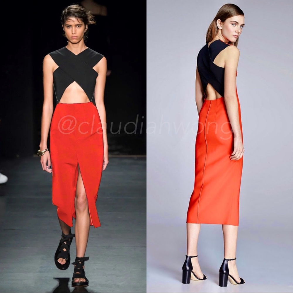 RAG & BONE Sleeveless Cross Back Midi Dress in Sunburst